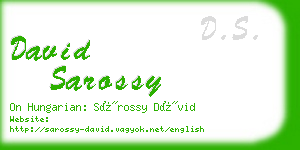 david sarossy business card